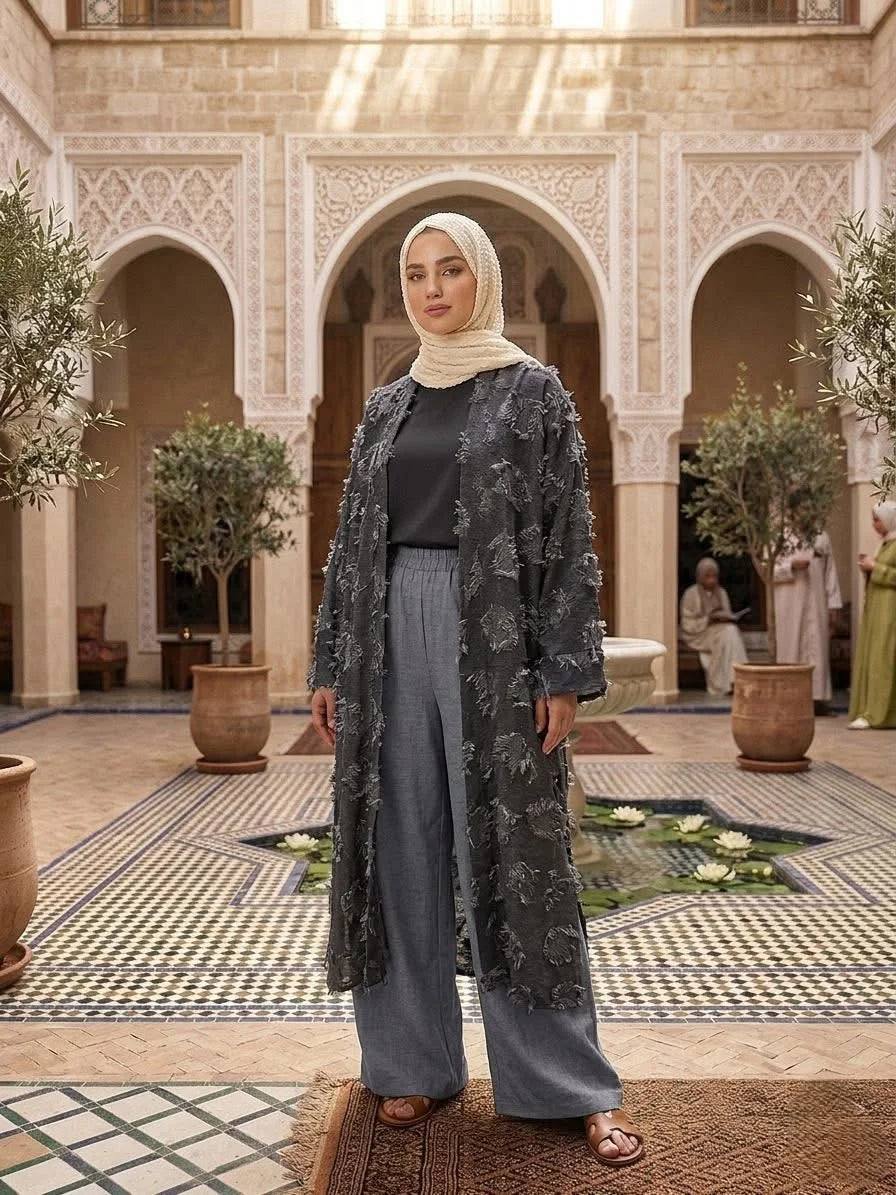 The Fringed Abaya Set