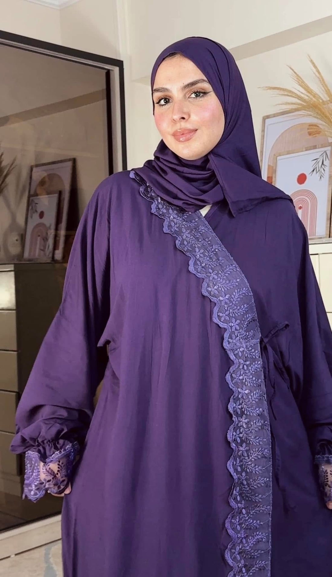 Side Embroidered Wrap Prayer Isdal